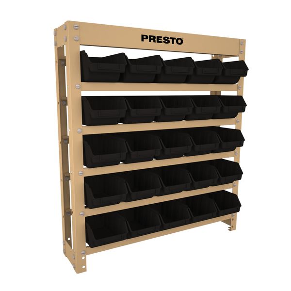 Kit Estante Gaveteiro 25/3 Prática Preta Presto