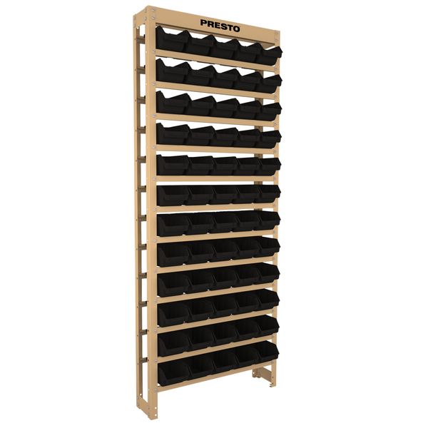 Kit Estante Gaveteiro 60/3 Prática Preta Presto