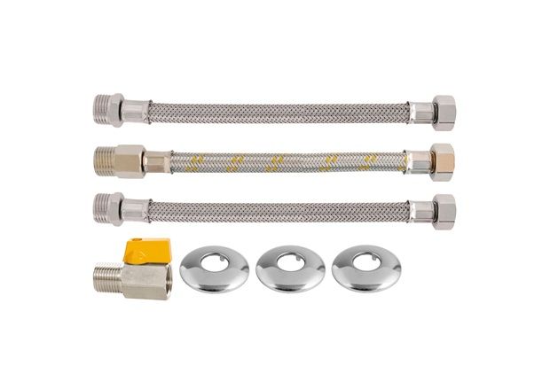 Kit para Instalação de Aquecedor de Passagem com Mini Válvula E Flexível de 40cm