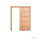 Kit porta de correr de madeira ES-66 210x72x14cm curupixá Sidney