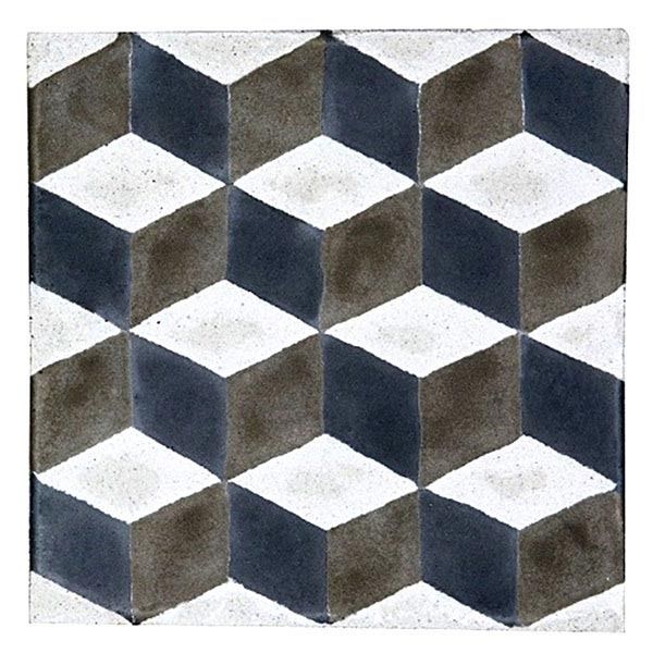 Ladrilho Hidráulico Dados Azul e Branco 20x20cm Cimartex