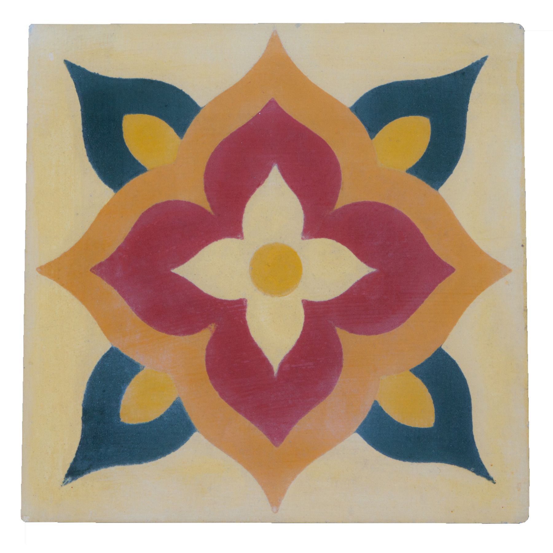 Ladrilho Hidráulico Flor Bege 20x20cm Cimartex