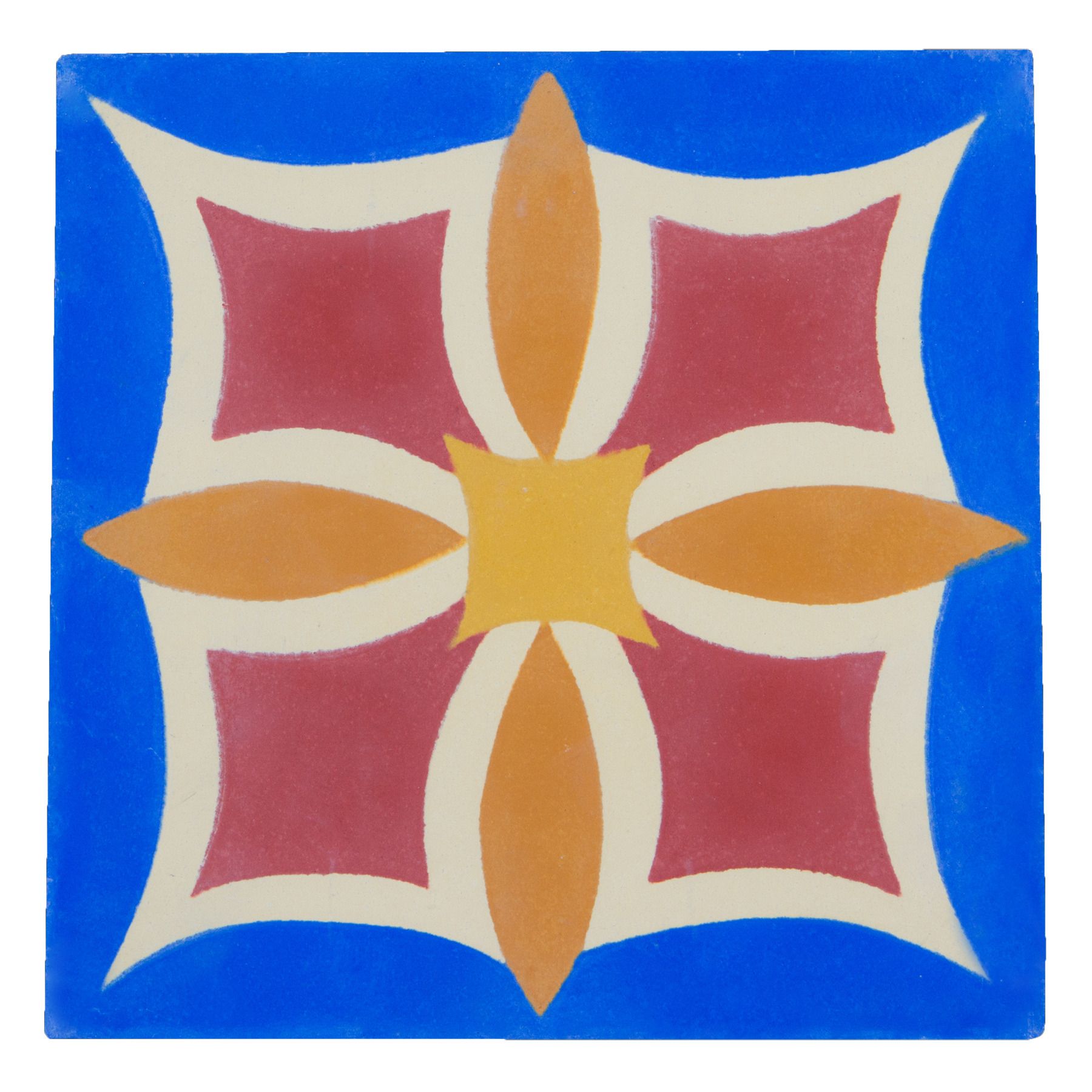 Ladrilho Hidráulico Flor de Maio Azul 20x20cm Cimartex