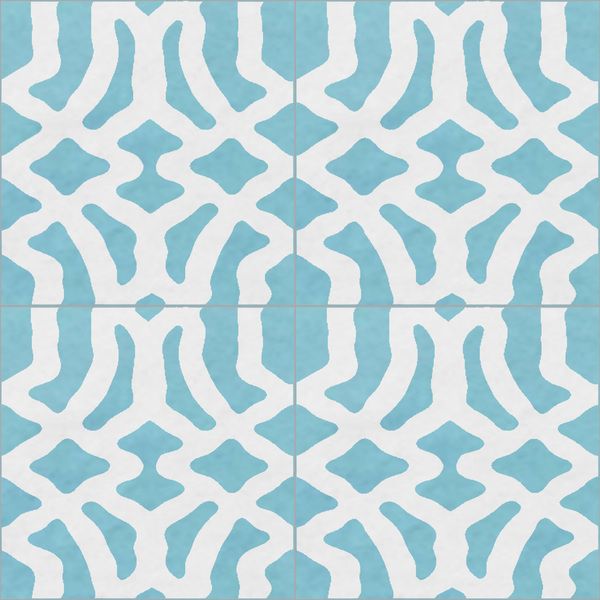 Ladrilho Hidráulico Indian Turquesa 20x20cm Cimartex