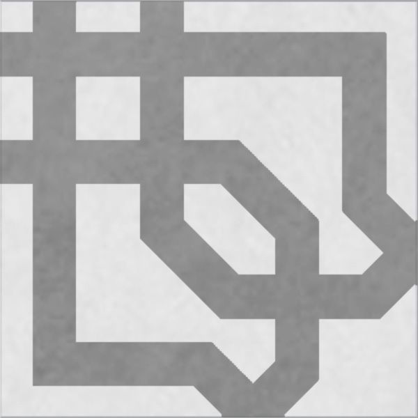 Ladrilho Hidráulico Ploter Cinza e Branco 20x20cm Cimartex