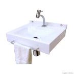 Lavatório 44x37cm com toalheiro branco Formacril