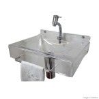 Lavatório 44x37cm com toalheiro cristal Formacril