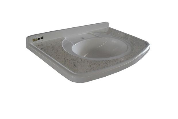 Lavatório Isocril Bari 80cm Branco Ref: Lv655