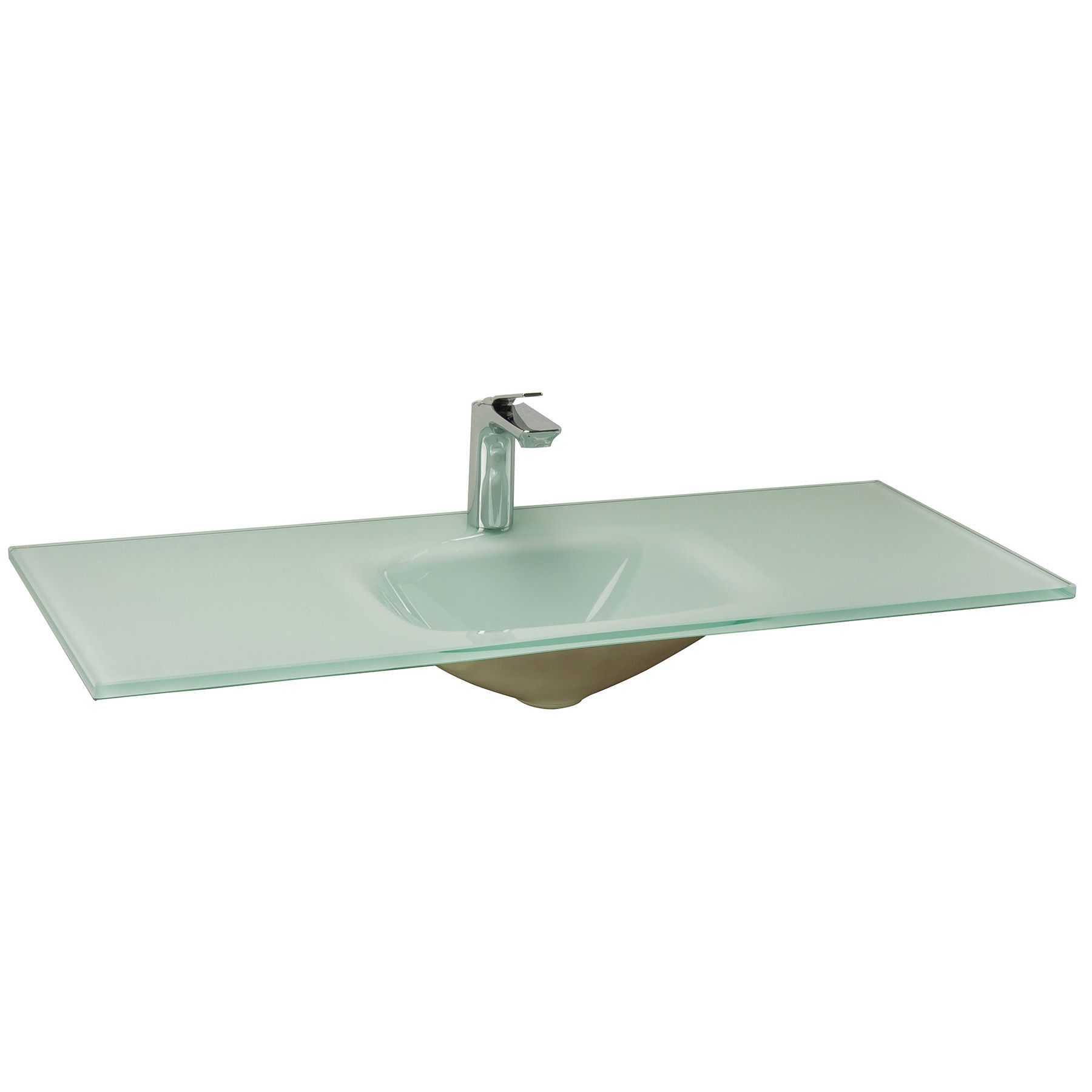 Lavatório Retangular Vidro 90x34x11cm Remix Bergan