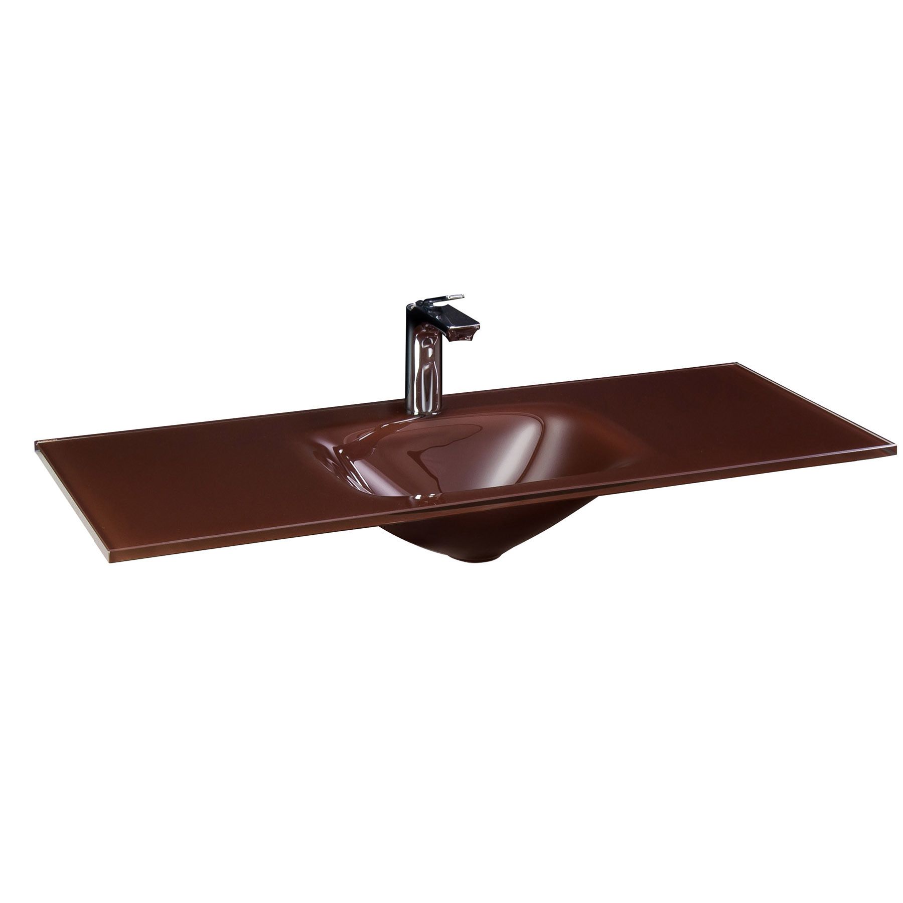 Lavatório Retangular Vidro 90x34x11cm Remix Bergan