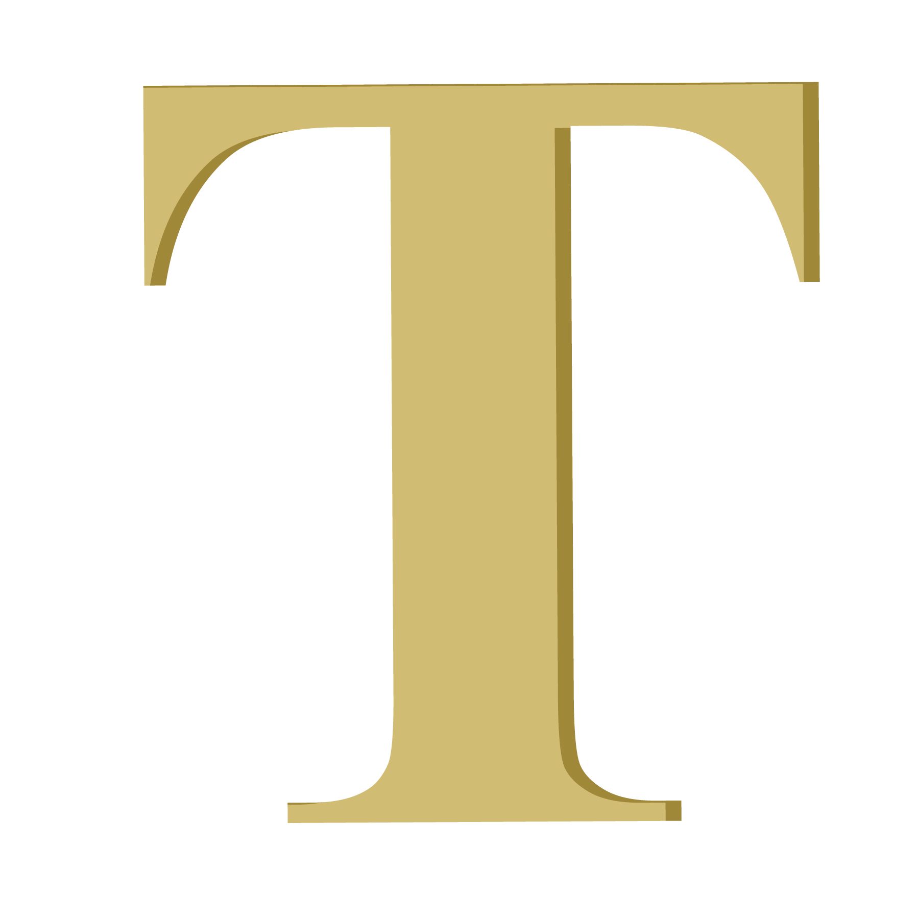 Letra T 10cm Madeira Bege Home Wood