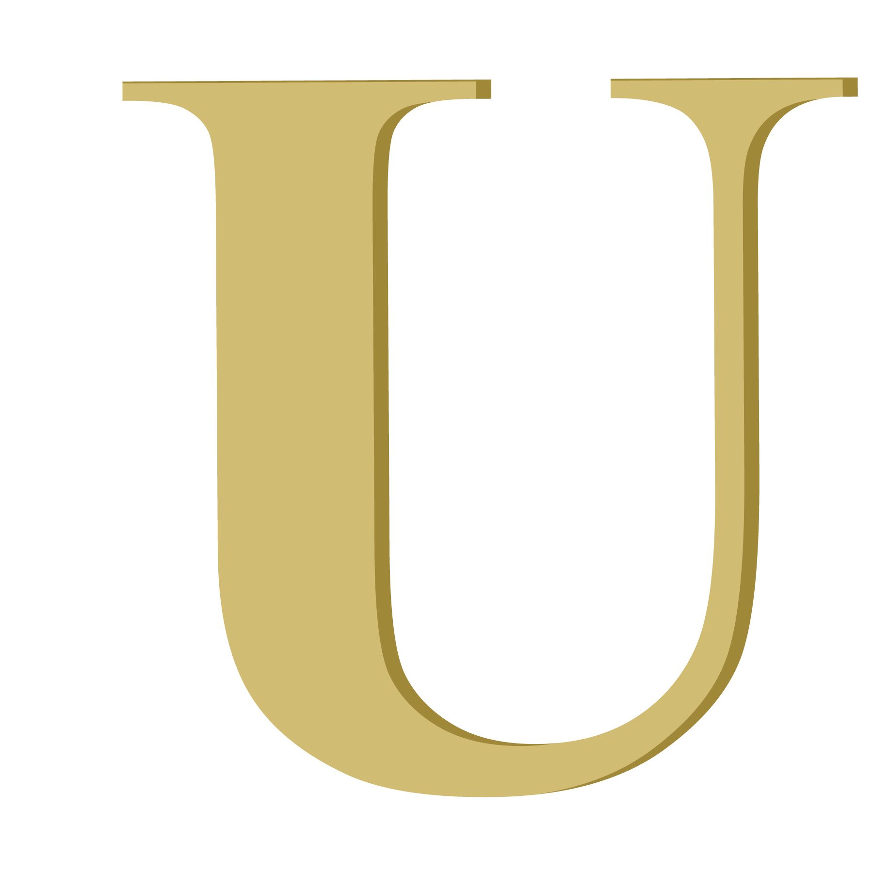 Letra U 10cm Madeira Bege Home Wood