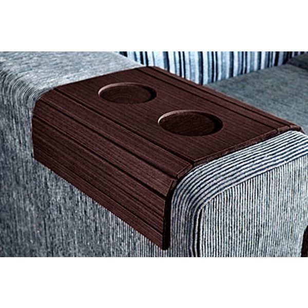 Lugar Americano para Sofá com Porta Copos Marrom 31,5x41cm