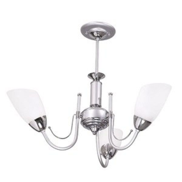 Lustre Candelabro Ema Lustres Diagonal Redondo Vidro Branco Bivolt