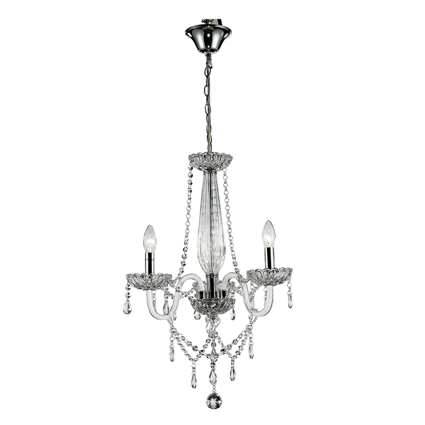 Lustre Candelabro LLUM Bronzearte New Clássico Redondo Cristal Branco Bivolt