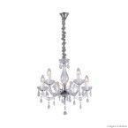 Lustre Cristais Treviso para 5 lâmpadas 40W cromado e transparente Bronzearte