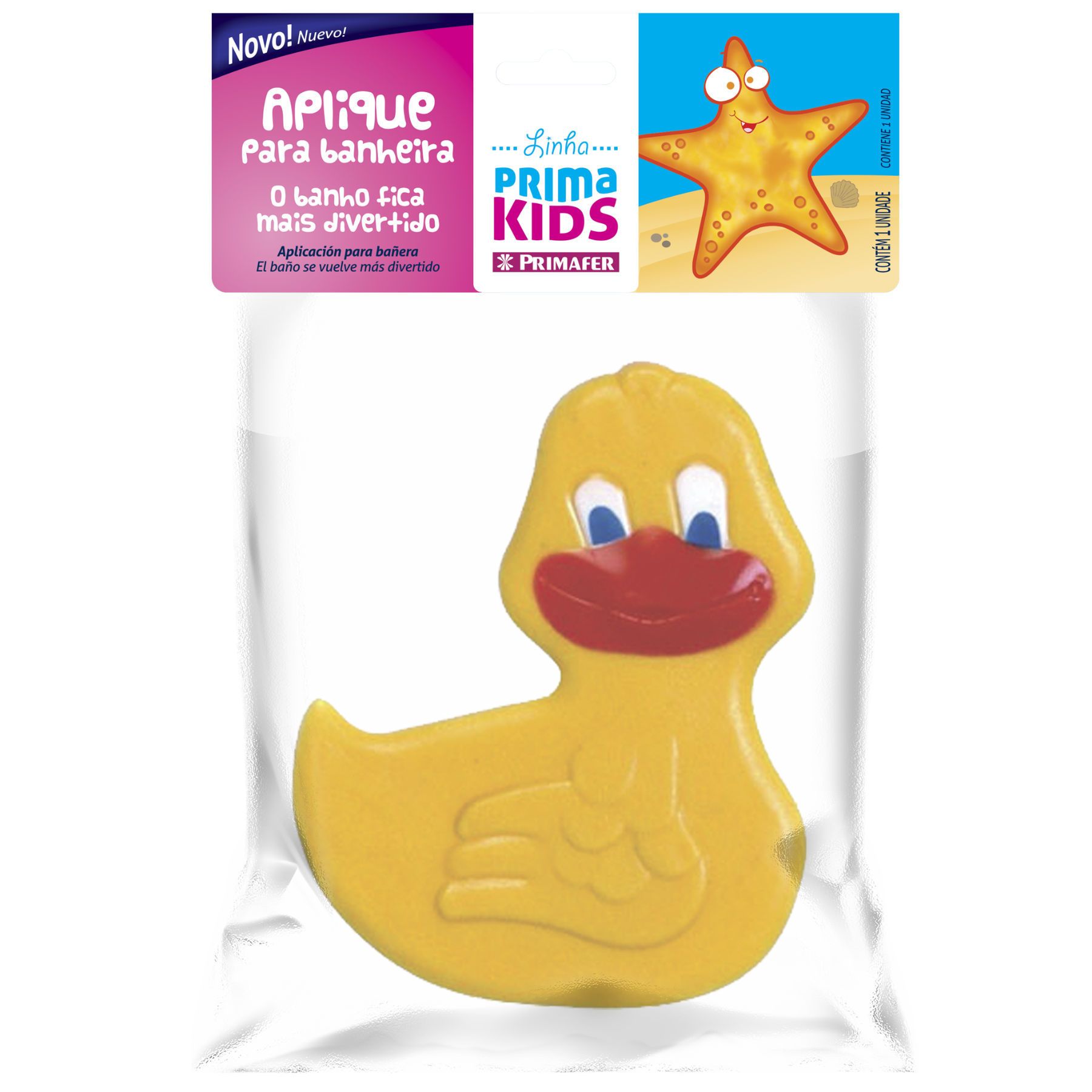 Mini Tapete de Banheiro Antiderrapante Plástico Figura Amarelo 1 peça