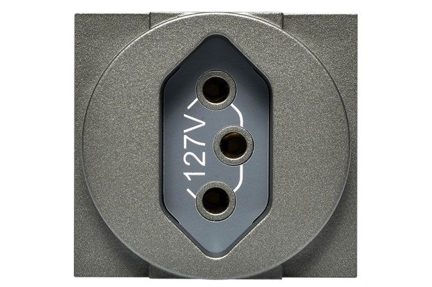 Módulo de Tomada 2p T 10a Cinza