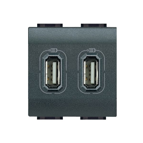 Módulo de Tomada Carregador USB Grafite LivingLight Bticino