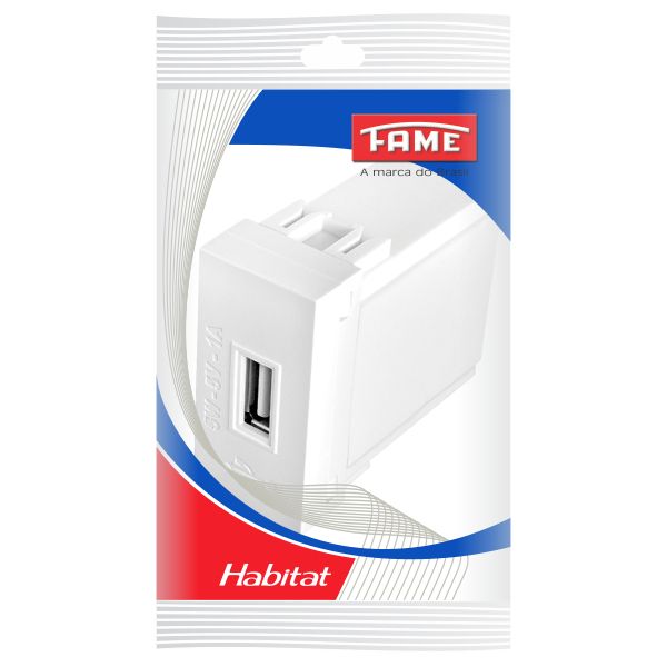 Módulo de Tomada para Carregador USB Habitat Fame
