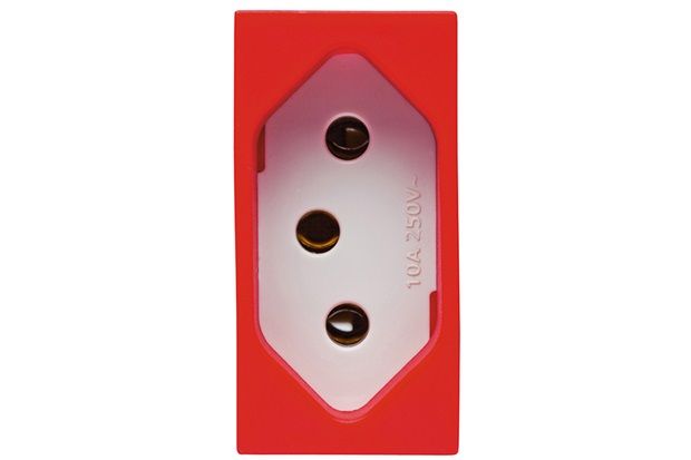 Módulo Tomada 2 Pólos Terra 20a Vermelho Vivace