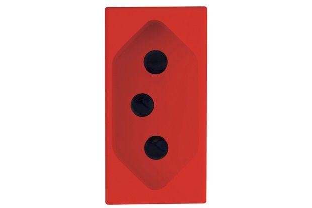 Módulo Tomada 10a Delta Vermelho