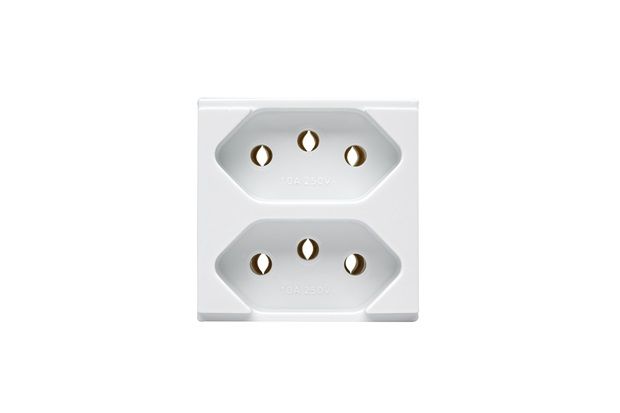 Módulo Tomada 2 Pólos Tomada 10a Duplex Duale Up Branco