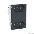 Módulo tomada duplex Br 2Pt 10A250V borne automático 3 módulos grafite Schneider