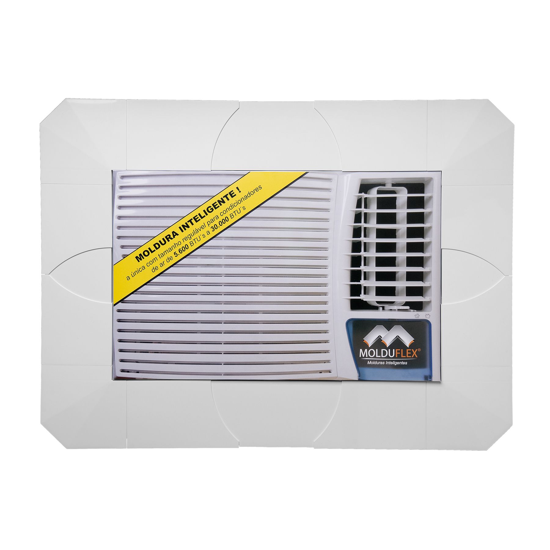 Moldura Regulável para Ar Condicionado Janela Branco de 5000 até 30000 BTUs Molduflex