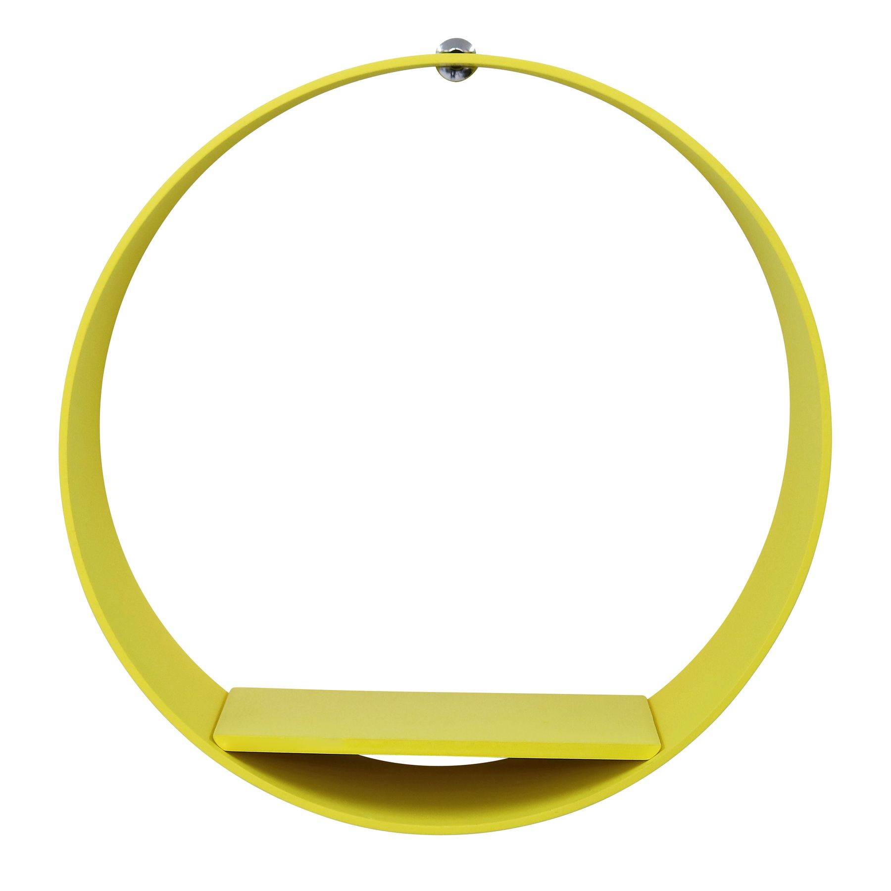 Nicho Redondo Amarelo Metal 30x30cm Spaceo