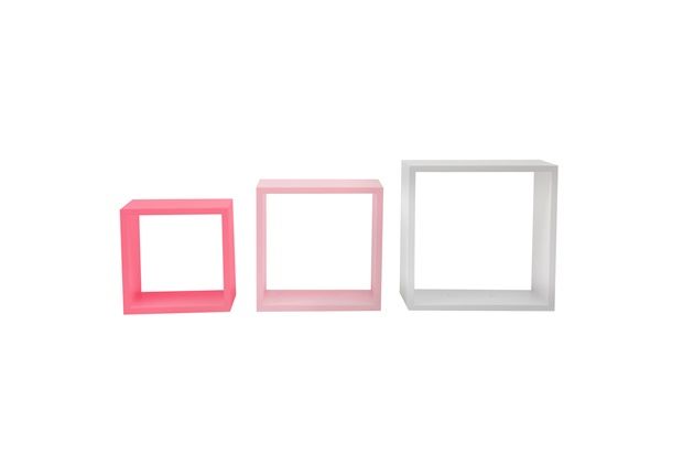 Nicho Trio 35cm Branco Rosa E Pink