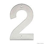 Número 2 de inox com bucha e parafuso 14,5cm Bemfixa