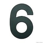 Número 6 de aço com bucha e parafuso 14,5cm preto Bemfixa