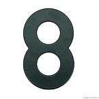 Número 8 de aço com bucha e parafuso 14,5cm preto Bemfixa