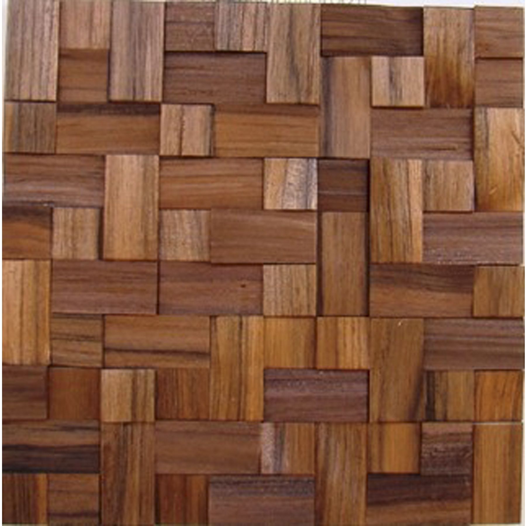 Painel Mosaico de Madeira Teca Lascada Travada 30x30cm TW Brazil