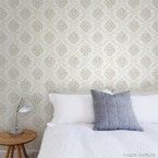 Papel de parede arabesco cinza e bege 2402 52cm x 10m vinílico Revex