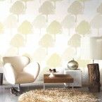 Papel de parede árvores bege e caramelo Urban vinílico 53cm x 10m Muresco