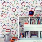 Papel de parede círculos multicor Casa Bella vinilizado 53cm x 10m Muresco