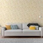 Papel de parede floral bege 9126 52cm x 10m vinílico Revex