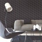Papel de parede geométrico preto e prata Allegra vinílico 53cm x 10m Muresco