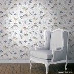 Papel de parede infantil azul Avião 52cm x 10m vinilizado Revex