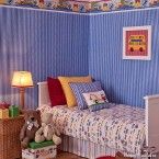 Papel de parede listrado azul 52cm x 10m vinílico Revex