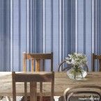 Papel de parede listrado azul jeans 2832 52cm x 10m vinilizado Revex