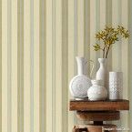 Papel de parede listrado bege, marrom e azul Casa Bella vinilizado 53cm x 10m Muresco