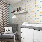 Papel de parede losangos turquesa, amarelo e cinza Picnic vinílico 53cm x 10m Muresco