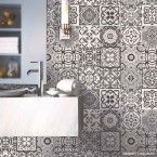 Papel de parede mosaico azulejo cinza Allegra vinílico 53cm x 10m Muresco