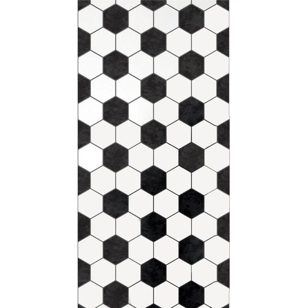 Papel de Parede TNT Colméia Preto e Branco Rolo com 3m