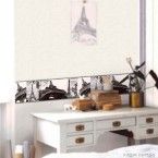 Papel de parede torre Eiffel preto e branco Allegra vinílico 17cm x 5m Muresco