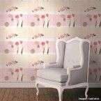 Papel de parede tulipas 52cm x 10m vinilizado Revex