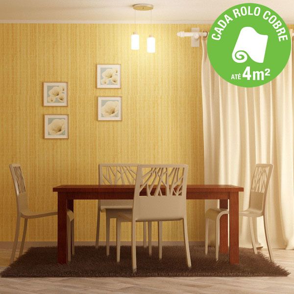 Papel de Parede Vinílico Palha Bege Rolo com 10m